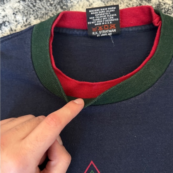 Vintage Harley Davidson Tri Color Color Block Single Stitch T Shirt - Picture 5 of 11